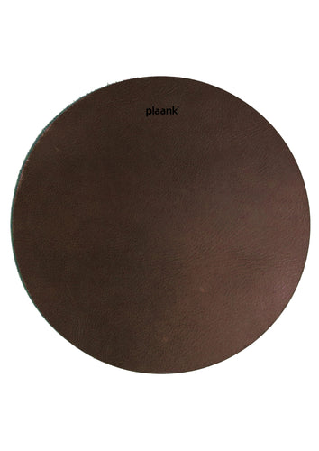 Coasters leather round brown (set of 4)