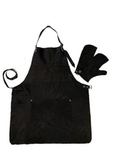 Load image into Gallery viewer, Black Apron &amp; BBQ-gloves