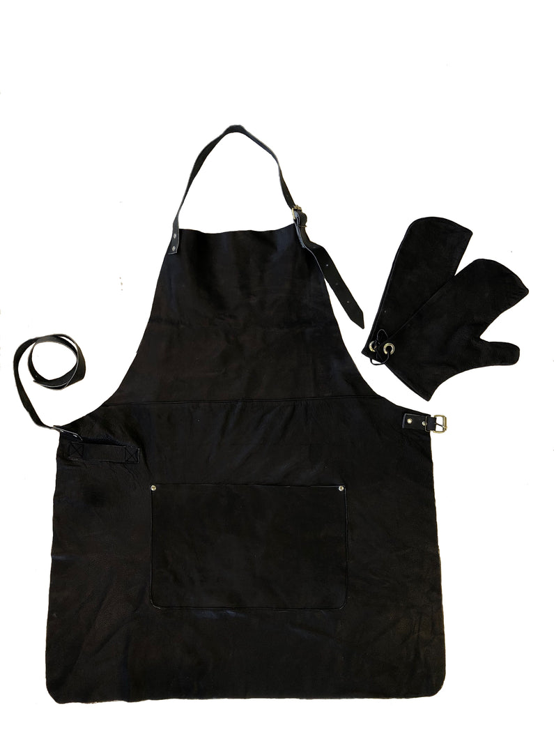 Black Apron & BBQ-gloves