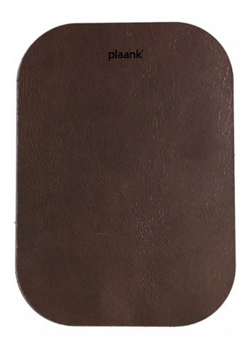 Placemat leather round corners brown