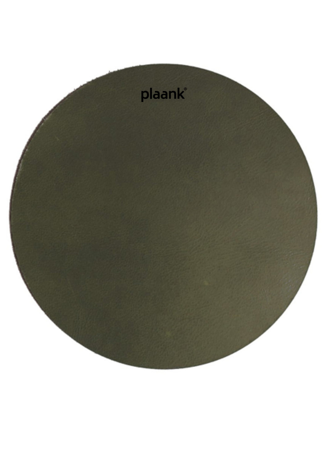 Placemat leather round dark green