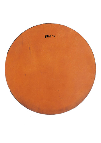 Placemat leather round cognac