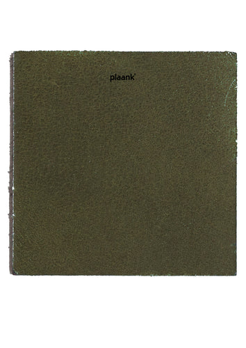 Coasters leather square dark green (set of 4)