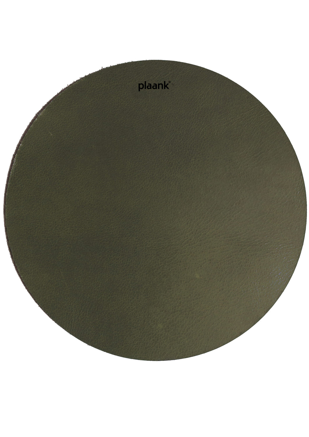 Coasters leather round dark green (set of 4)