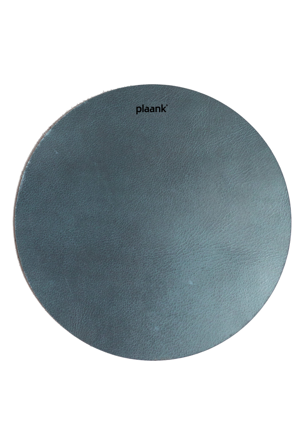 Coasters leather round light blue (set of 4)